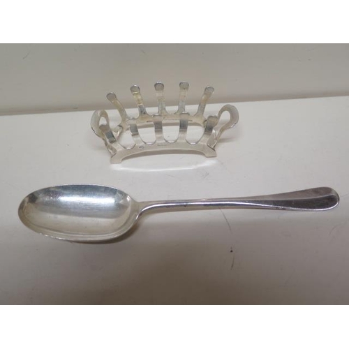 283 - A silver four slice toast rack, Adie Brothers, Birmingham 1947 - approx 11cm x 4cm - weight approx 2... 