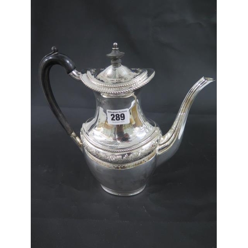 289 - A Victorian silver coffee pot, Henry Atkin, Sheffield 1894 - good overall condition with no dents or... 