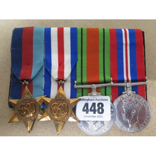 448 - A group of WWII Medals, no name, France and Germany Star 1939-45 Star, Defence Medal and Victory Med... 