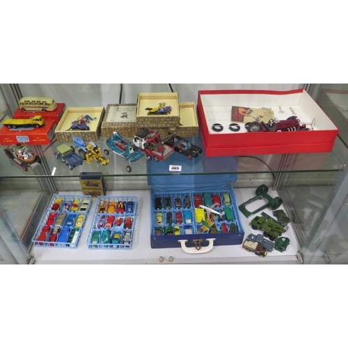 465 - Assorted toys including Matchbox, Schuco, Mimic and four boxes of Elgin Court Knights