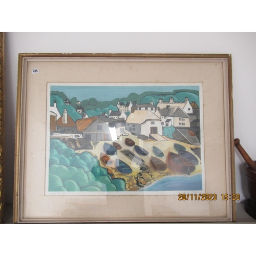 475 - Graham Clarke 'Cadgwith' Limited Edition woodcut - Limited Edition 27/50 - signed to bottom right - ... 