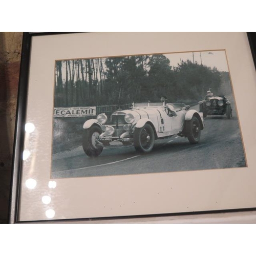 478 - Assorted motor racing prints and photographs - 6 in total including La Mans 1930