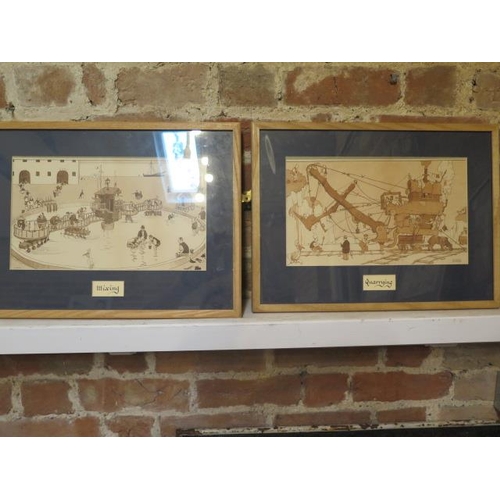 482 - Five framed William Heath Robinson cartoon prints - frames approx 44cm x 33cm