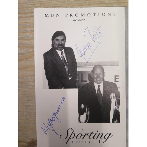 484 - Autographs of George Best and Wilf Mc Guinness on a menu of a Sporting Luncheon 1993 - Fred Truemann... 