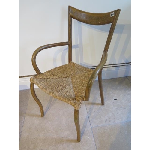 504 - 'The Conran Shop' armchair with wicker seat, bought in 2004 with original receipt - sabre front legs... 