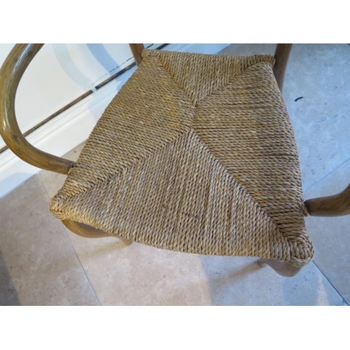 504 - 'The Conran Shop' armchair with wicker seat, bought in 2004 with original receipt - sabre front legs... 