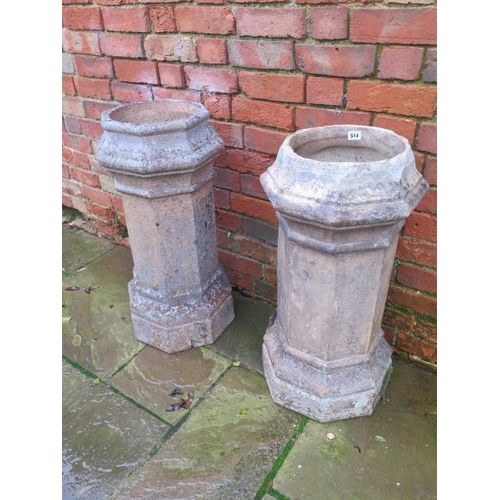 514 - A pair of 19th century chimney pots - Height 76cm