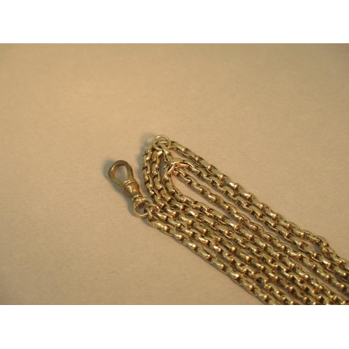 85 - A 9ct yellow gold (hallmarked and tested) continuous link chain - approx 160cm - weight approx 37.2 ... 