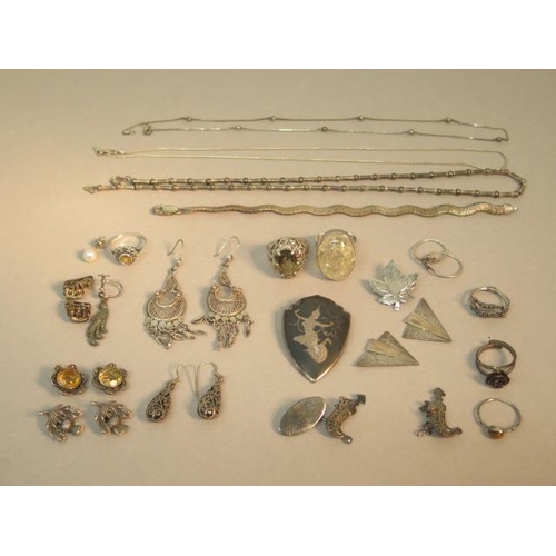 94 - Mixed silver jewellery - weight approx 3.4 troy oz