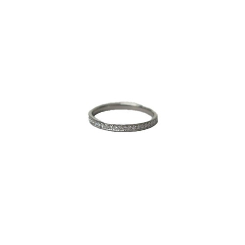 223 - A Platinum (hallmarked) and diamond half eternity ring - size K/L - weight approx 2 grams