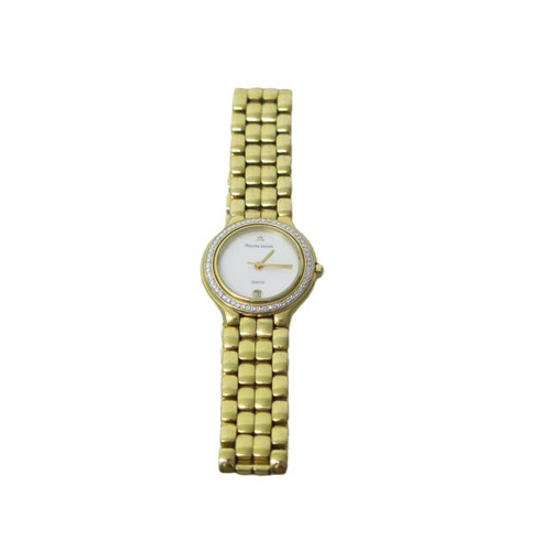 245A - A ladies Maurice Lacroh quartz gold plated bracelet watch - round case 25mm with mother of pearl dia... 