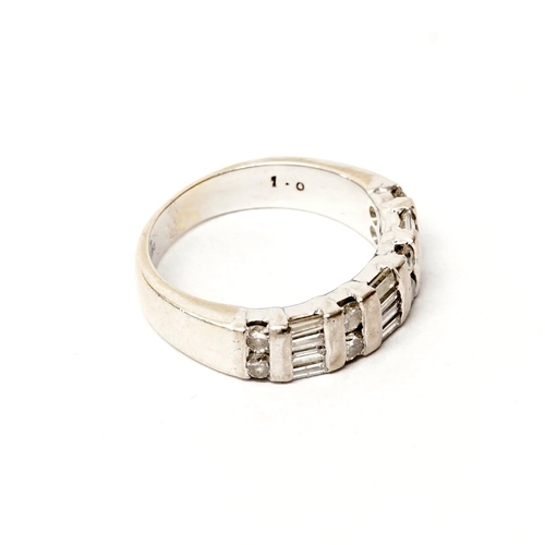 161 - A good 18ct white gold and diamond half eternity ring set with eight round brilliant cut diamonds an... 