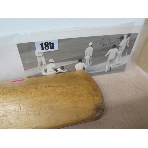 399 - A collection of Cricket memorabilia in 1948-49 SA Tour sheet signed bat and miniature, David Gower s... 