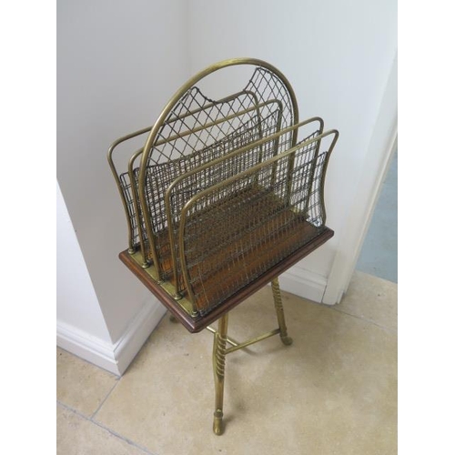 583 - A 19th century brass revolving paper rack