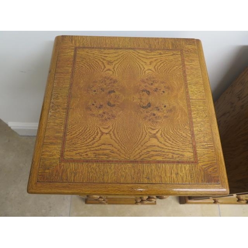 575 - A pair of burr walnut four drawer chests - Height 79cm x Width 34cm x Depth 33cm - handmade by a loc... 