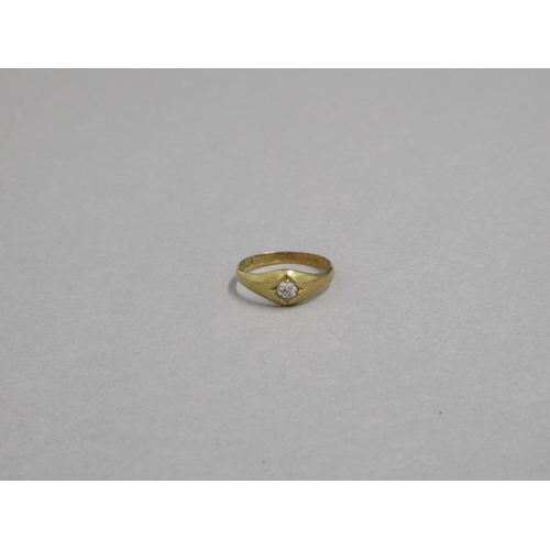 172 - An 18ct yellow gold (hallmarked) single stone diamond ring size N - approx weight 3 grams