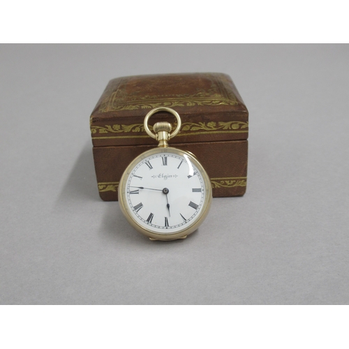 236 - A 10ct yellow gold (hallmarked) Elgin fob watch, double cased - 32mm - good condition and working in... 