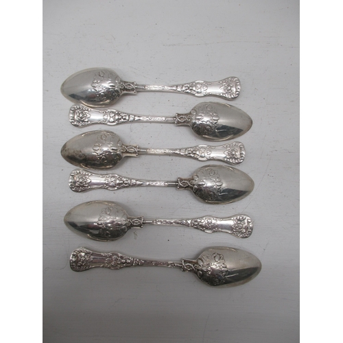 295 - A set of 6 William IV silver teaspoons, London 1830, 14.5cm, approx 6.5 troy oz