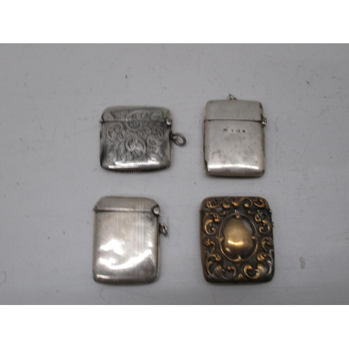 299 - Three silver hallmarked vesta cases and one metal