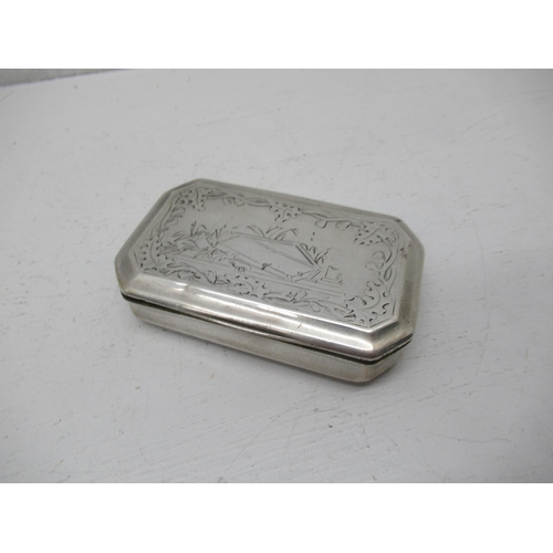 301 - A 19th century silver (tested) and parcel gilt rectangular box, 9 x 5.5cm - 2.4 troy oz