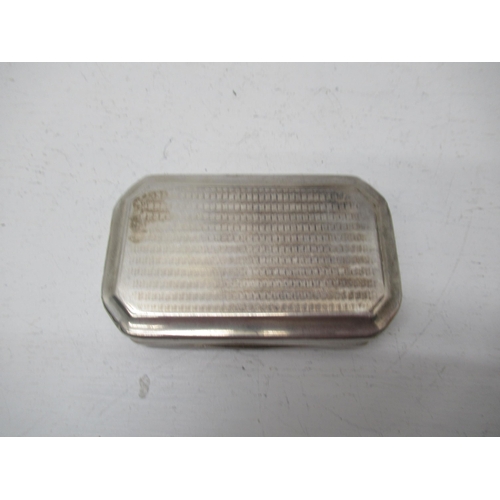 301 - A 19th century silver (tested) and parcel gilt rectangular box, 9 x 5.5cm - 2.4 troy oz