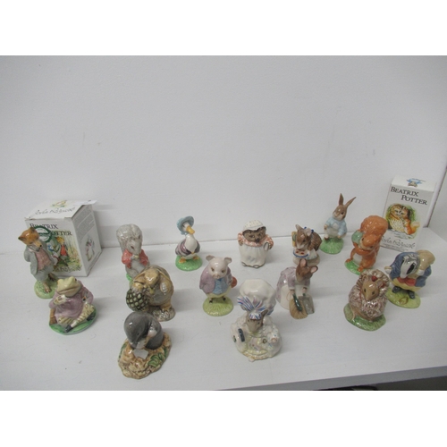 356 - 15 Beatrix Potter Beswick figures including 2 boxed jugs, all in good condition