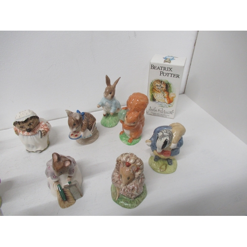 356 - 15 Beatrix Potter Beswick figures including 2 boxed jugs, all in good condition