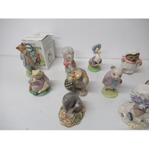 356 - 15 Beatrix Potter Beswick figures including 2 boxed jugs, all in good condition