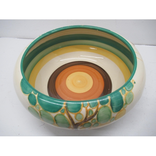 365 - A Clarice Cliff Fantasque hand painted Bizarre dish, good condition, 20cm diameter