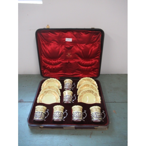 392 - A late Victorian/Early Edwardian Royal Worcester '51' boxed set of six coffee cups and saucers with ... 