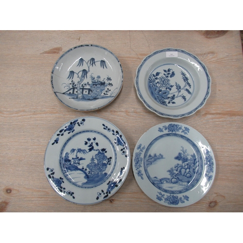 400 - Four Chinese blue and white dishes - Diameter 23cm