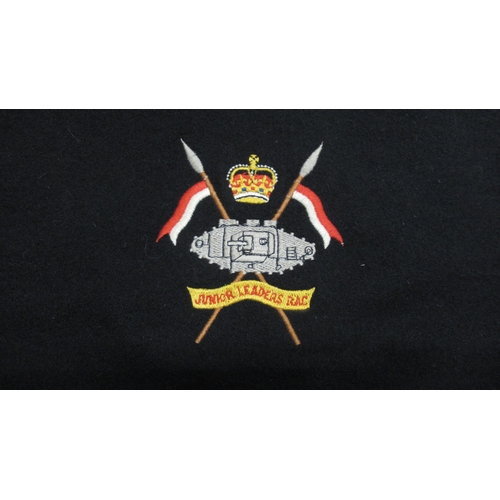 443 - A Junior Leaders Royal Armoured Corps banner/pennant - 60cm x 54cm with another