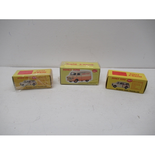 456 - Three 'Atlas' Dinky toy cars - Dinky 482, Bedford 10 cwt van, boxed and wrapped, excellent condition... 