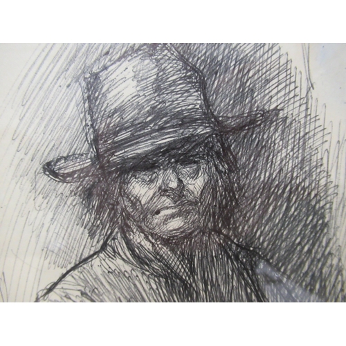 478 - L.S. Lowry pen and ink portrait of a man - signed and dated 