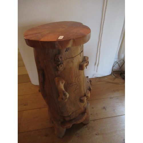 522 - A rustic hardwood stand - Height 80cm