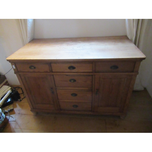 523 - An antique pine dresser base - Width 162cm x Depth 50cm x Height 83cm