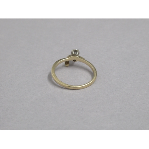 56 - A 14ct yellow gold hallmarked diamond ring, size N, approx 2.2 grams