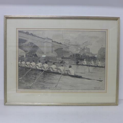 562 - Four 19th century framed prints - The Oxford Cambridge Boat Race - framed and glazed - two 62cm x 48... 