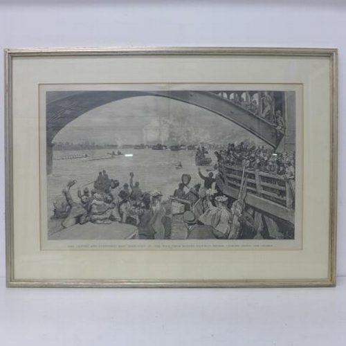 562 - Four 19th century framed prints - The Oxford Cambridge Boat Race - framed and glazed - two 62cm x 48... 