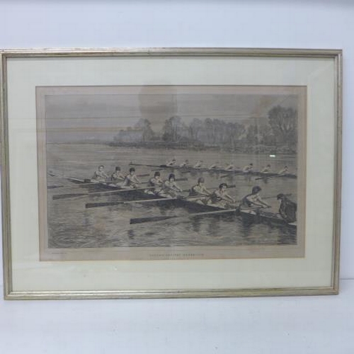 562 - Four 19th century framed prints - The Oxford Cambridge Boat Race - framed and glazed - two 62cm x 48... 