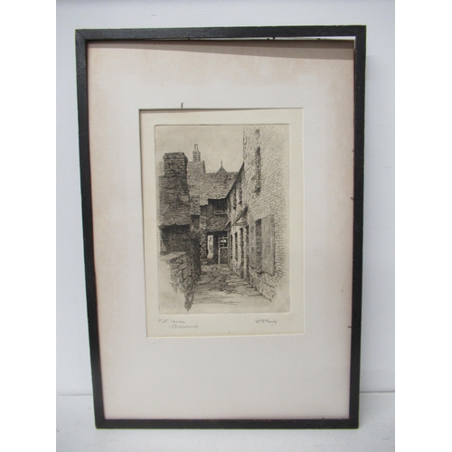 567 - Three monochrome etchings - signed in pencil 'W.A. Moody' Cornwall scenes - Port Isaac and Port Gave... 