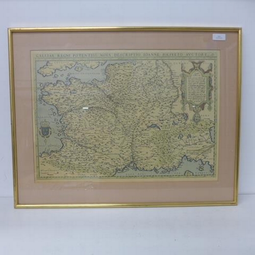 633 - Four framed and glazed maps 'Replica of the original 