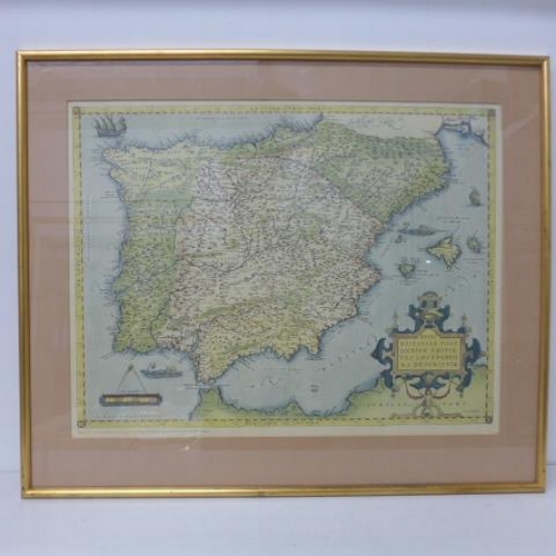 633 - Four framed and glazed maps 'Replica of the original 