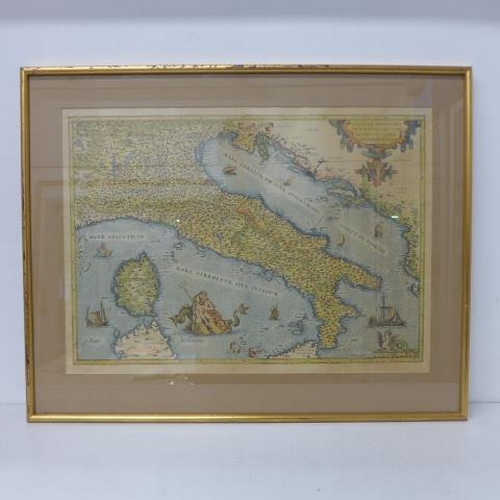 633 - Four framed and glazed maps 'Replica of the original 