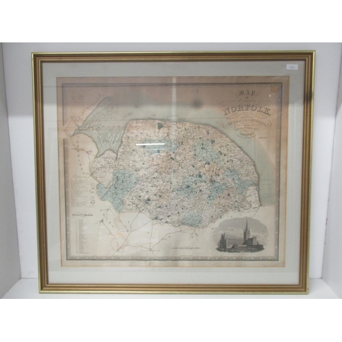 634 - A large frames 'Map of the County of Norfolk. From an Actual Survey Made in the Years 1831 and 1832'... 