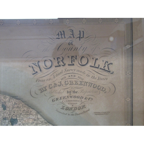 634 - A large frames 'Map of the County of Norfolk. From an Actual Survey Made in the Years 1831 and 1832'... 