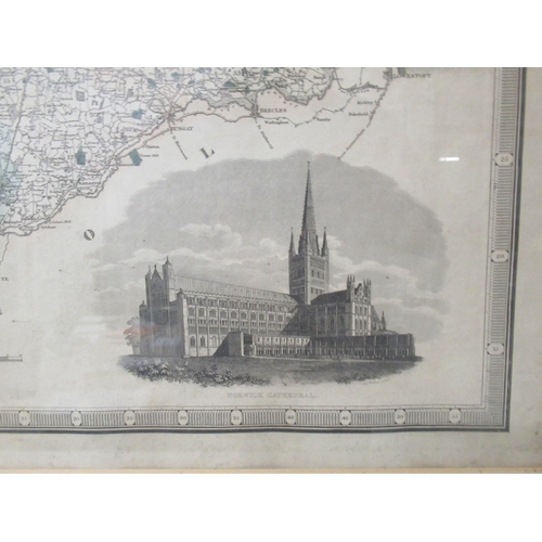 634 - A large frames 'Map of the County of Norfolk. From an Actual Survey Made in the Years 1831 and 1832'... 