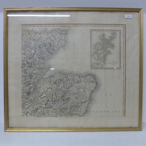 639 - Three framed maps J. Cary, Strand London - 1793 Norfolk 23cm x 28cm - East Scotland with Murray Firt... 