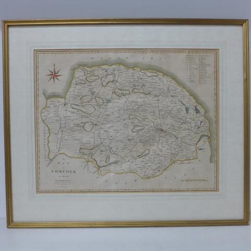 639 - Three framed maps J. Cary, Strand London - 1793 Norfolk 23cm x 28cm - East Scotland with Murray Firt... 