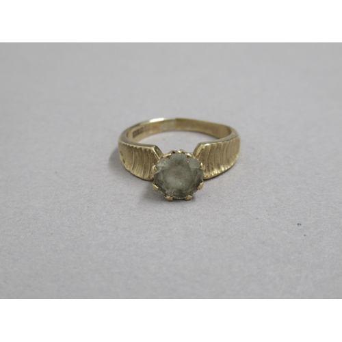 64 - A 9ct single stone ring, size L/M, approx 3 grams